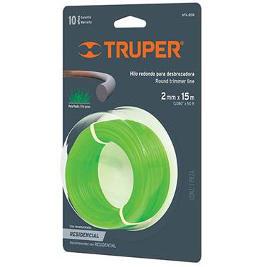 SP-HILO REDONDO P/DESBROZADORA 15M LARGO 2MM TRUPER (16943)