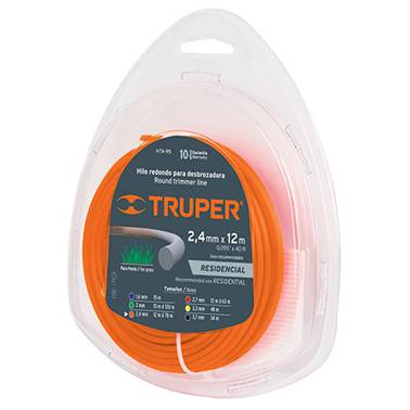 HILO PARA DESBROZADORA EN TARJETA 2.4MM 12M TRUPER (17607)