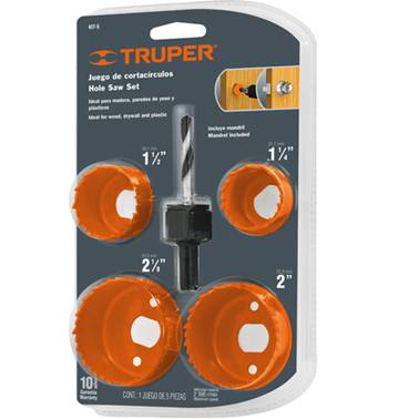 XXXXXKIT 5 SIERRAS CORTACIRCULOS PARA MADERA TRUPER (18081)
