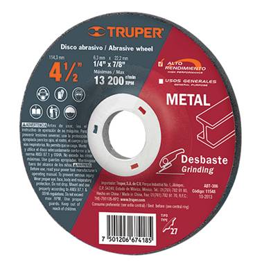 SP-DISCO DESBASTE 4-1/2 ALTO REND TRUPER (11548)