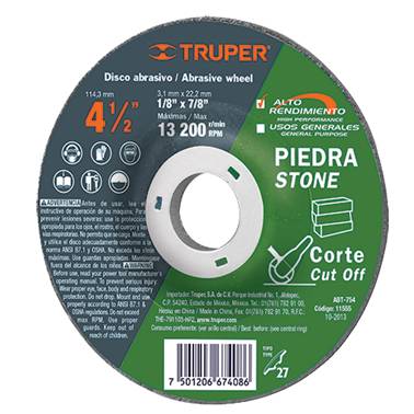 SP-DISCO CORTE DE PIEDRA 4-1/2 TRUPER (11555)
