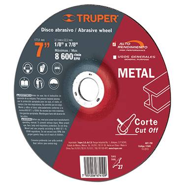 SP-DISCO CORTE METAL 7 ALTO REND TRUPER (11565)