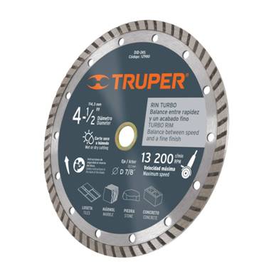 SP-DISCO DIAMANTE RIN TURBO 41/2 USOS GENERALES TRUPER (12980)