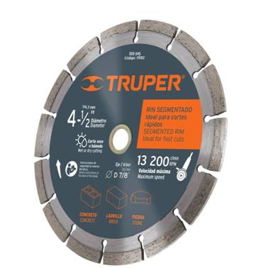 SP-DISCO DIAMANTE RIN SEGMENTADO 4-1/2 TRUPER (11582)