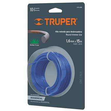 SP-HILO REDONDO P/DESBROZADORA 15M LARGO 1.6MM TRUPER (16942)