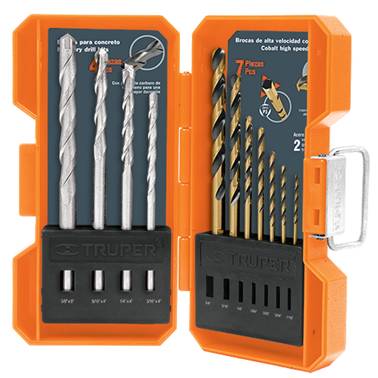 JUEGO BROCAS PARA METAL Y CONCRETO 11 PZAS TRUPER (11335)